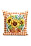 Orange Plaid Motif Pumpkin Design Modern Suede Pillow Throw Pillow Cover