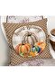 Brown Polka Dot Motif Pumpkin Design Modern Pillow Throw Pillow Cover - 2