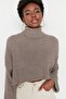 Kahverengi Crop Basic Triko Kazak TWOAW22KZ0223 - 2