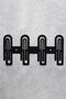 Black Large Size Metal Door Back Hanger 33x21 Cm 4-Piece Hanger