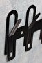 Black Large Size Metal Door Back Hanger 33x21 Cm 4-Piece Hanger - 4