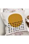 Artistic White Floor Yellow Round Design Suede Pillow Cushion Cover - 2
