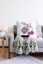 Lilac Colored Onedraw Flower Designed Modern Raschel Knitted Pillow Throw Pillow Case - 2