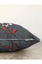 Antique Blue Denim Background Flower Motif Raschel Knitted Pillow Throw Pillow Case - 3