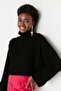 Siyah Crop Basic Triko Kazak TWOAW22KZ0223