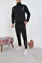 Men's Black Full Zipper Tracksuit Set - 3