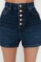 Koyu Mavi Önden Düğmeli Yüksek Bel Mini Denim Şort TWOSS22SR00112 - 4