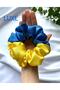 Universal Ukraine Flag Satin Buckle Bagel Buckle Scrunchie 163