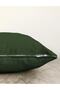 Plain Green Colored Digital Printed Raschel Knitted Pillow Throw Pillow Cover - 3