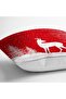 Red Christmas Themed Pillow and Pillow Cover with Deer Design - 3