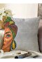 Ethnic African Women's Designed Digital Printed Raschel Knitted Pillow Throw Pillow Cover