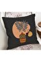 Dark Gray Floored Vase Themed Decorative Suede Pillow Throw Pillow Cover - 2