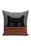 Orange Striped Carat Design Decorative Pillow Cushion Cover