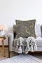 Gold Detailed Leaf Motif Special Design Decorative Raschel Knitted Pillow Throw Pillow Cover - 2