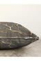 Gold Detailed Leaf Motif Special Design Decorative Raschel Knitted Pillow Throw Pillow Cover - 3