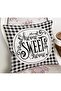Black and White Plaid Home Sweet Home Modern Pillow Cushion Cover - 2