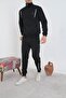 Men's Black Full Zipper Tracksuit Set