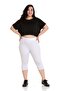 Elastic Waist Karyoka Stitched Below the Knee White Tights - 4
