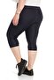 Large Size Elastic Waist Karyoka Stitched Below the Knee Navy Blue Women's Tights - 4