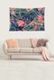 Black Tiger on Tropical Floor Stain Resistant Velvet Textured Fabric Wall Cloth Wall Carpet Tapestry - 2