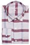 Men's Claret Red 100% Cotton Long Sleeve Collar Buttoned Single Pocket Checkered Classic Cut Shirt