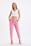 Pink Comfort Fit Leather Pants