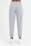 Women's Gray Elastic Leg Basic Jogger Knitted Sweatpants - 6