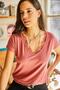 Women's Dusty Rose Collar Lace Loose Viscose Blouse Blouse - 2
