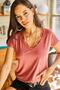 Women's Dusty Rose Collar Lace Loose Viscose Blouse Blouse - 3
