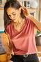 Women's Dusty Rose Collar Lace Loose Viscose Blouse Blouse - 4