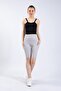 Women's Black Ribbed Crop Knitted Strappy Undershirt - 2