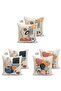 3-Piece Double Sided Modern Suede Pillow Throw Pillow Cover Set with Colorful Onedraw Drawing on White Background - 2