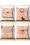 4-Piece Double-Sided Modern Suede Pillow Throw Pillow Cover Set with Onedraw Drawing on Colorful Background