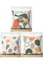 3-Piece Double Sided Colorful Drawing Bohemian Motif Modern Suede Pillow Throw Pillow Cover Set