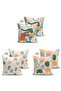 3-Piece Double Sided Colorful Drawing Bohemian Motif Modern Suede Pillow Throw Pillow Cover Set - 2