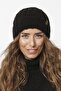 75 Labeled Folded Knitted Beanie - Black