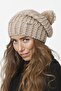 51u Knitted Hat with Pompom - Cream - 3