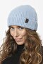 Mohair Folded Washed Knitwear Knitted Beanie - Baby Blue - 3