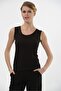 3-Piece Women's Cotton Black Tank Collar Detailed & Comfortable Texture & Thick Strap - 3