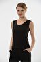 3-Piece Women's Cotton Black Tank Collar Detailed & Comfortable Texture & Thick Strap - 4