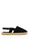 Helot Black Genuine Suede Women's Espadrille Sandals