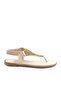 Gold Ethnic Stone Elastic Flip Flops Women's Sandals - 2