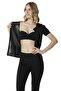 Half Sleeve Zippered Polymer Coating Slimming Fat Burning Thermal Corset Athlete and Leggings Set - 2