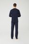 Men's Navy Blue Patchwork Pajama Set - 3