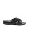Women's Black Daily Velcro Slippers 7187