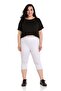 Elastic Waist Karyoka Stitched Below the Knee White Tights - 2