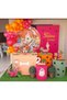 50 Pieces Stone Age Themed Balloon Chain Set (Fuchsia - Orange Balloon)