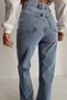 Ciqulata Women's Loose Lycra 90's Unfading Blue Snow Super High Waist Wide Leg Denim Palazzo Pants - 3