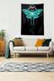 Velvet Fabric Black Butterfly Patterned Wall Tapestry - Durable Tapestry