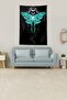 Velvet Fabric Black Butterfly Patterned Wall Tapestry - Durable Tapestry - 2